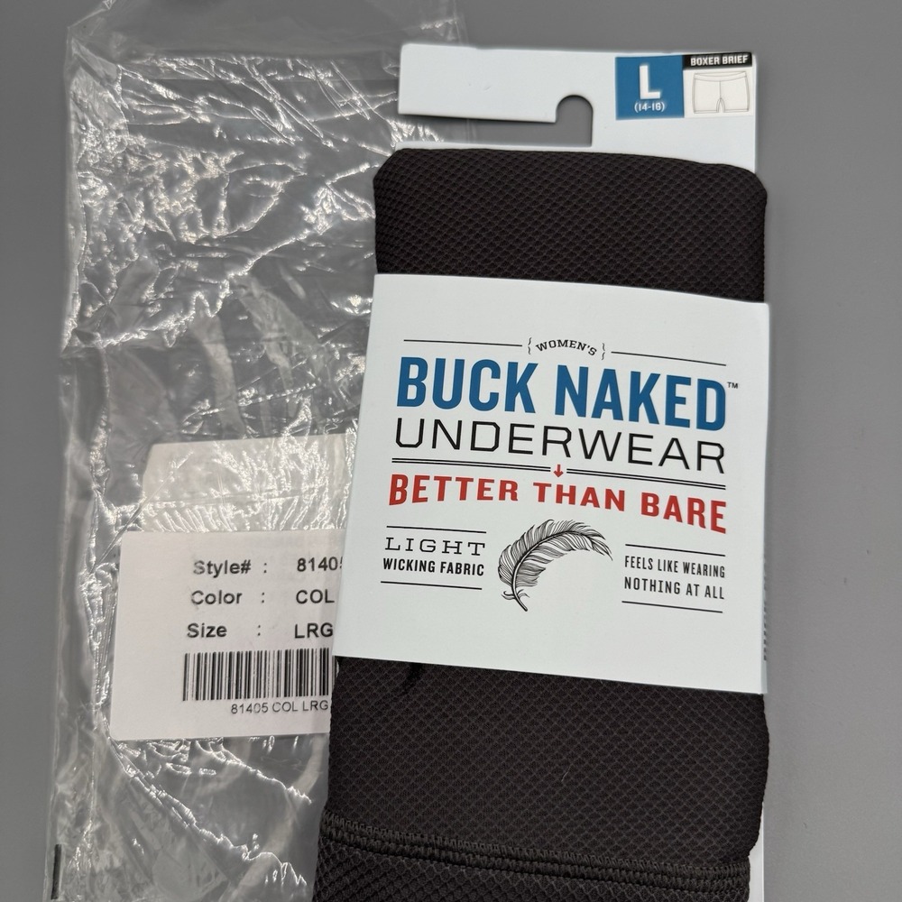 New Duluth Trading Women's Buck Naked Gray Boy Shorts Large Wicking